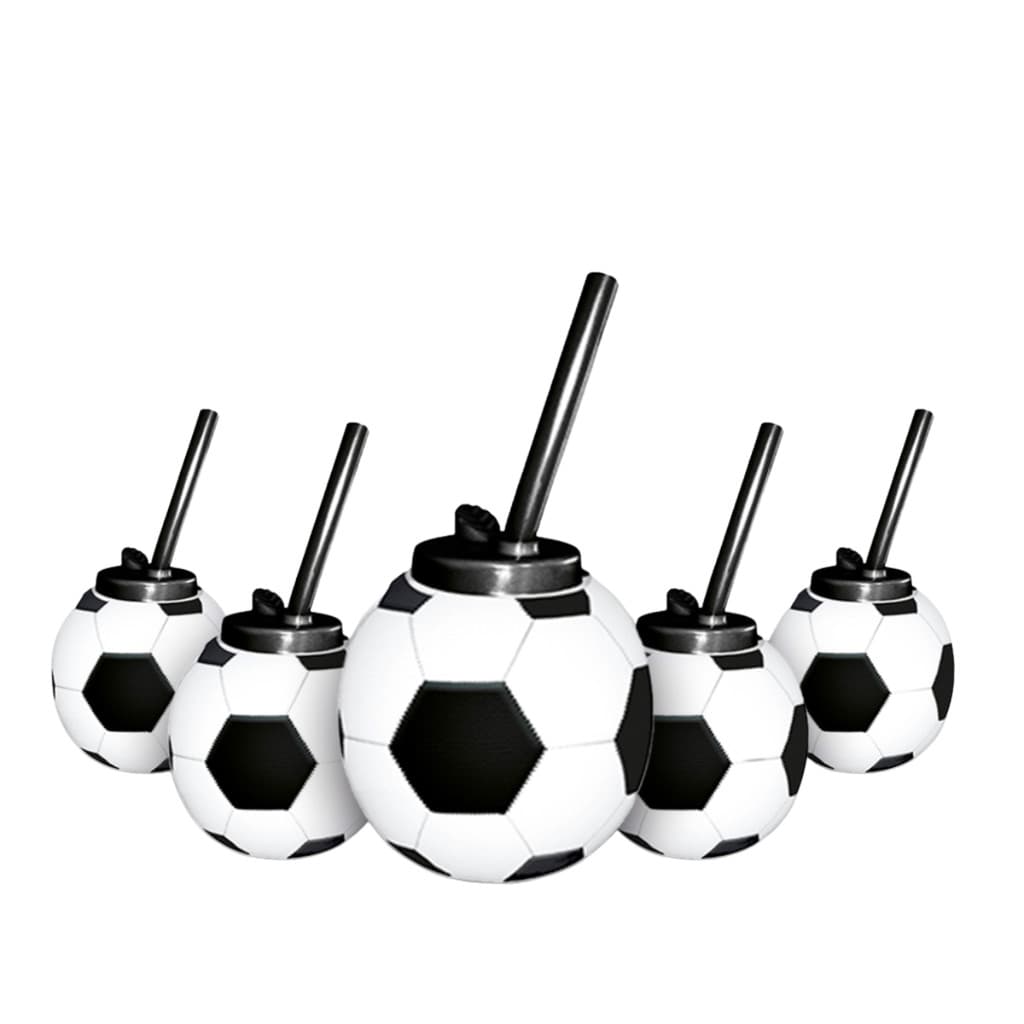 Kit 2 Copos Bola Futebol Canudo Lembrancinha Divertida Festa Aniversário