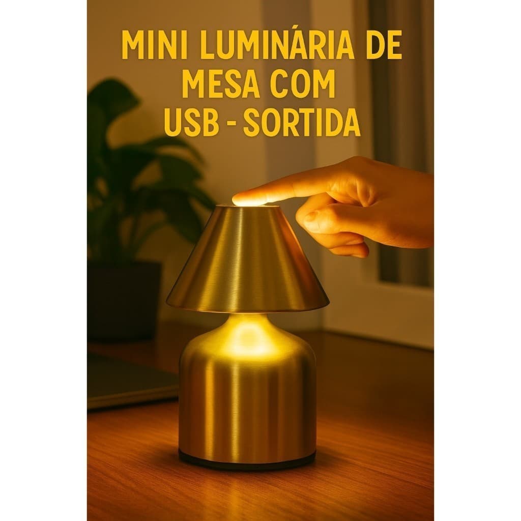 Mini Luminária Mesa USB Portátil Colorida Abajur Estudo Leitura Luz Iluminação Quarto