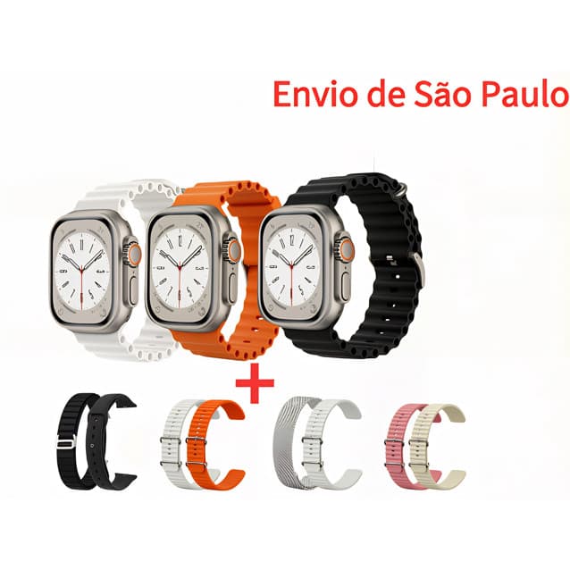 2026 Novo Estilo Série 11 Relógio Inteligente Tela Ultra-Transparente Detecção Esportiva Saint Paulo Entrega