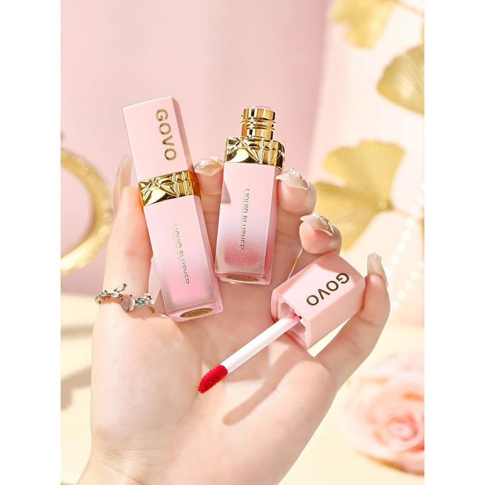 2026 Novo estilo de venda quente GOVO Flor de Pêssego Vitalidade Rosa Tender Liquid Blush Luz Diária Maquiagem Expansão