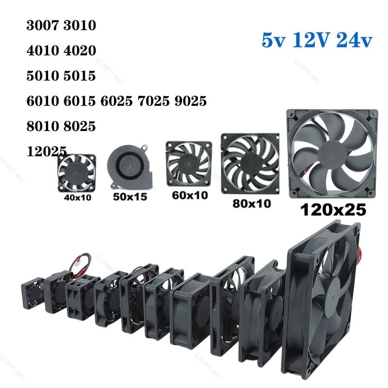 Ventilador Sem Escova DC xh2.54 2 Pinos 5V 12V 24V Ventiladores De Resfriamento Industrial Rolamento De Manga 4/8cm 12cm