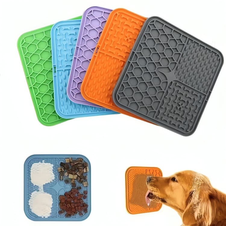 Tapete Lambedor Inibidor de Ansiedade Silicone Comedouro Lento Pet Cães E Gatos Grande Tapete
