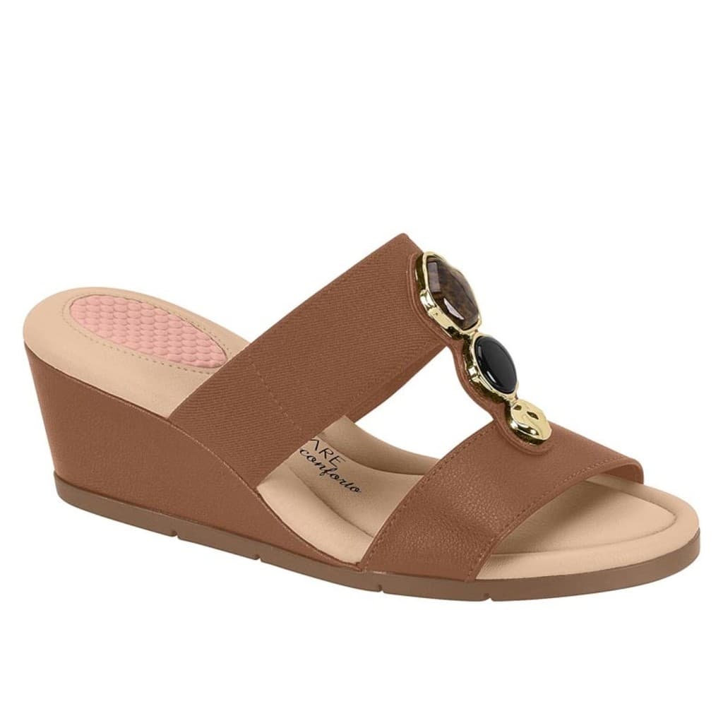 Sandália Modare Ultraconforto Feminino Pedraria Calce Fácil Tendência  Moda Casual Feminina Original