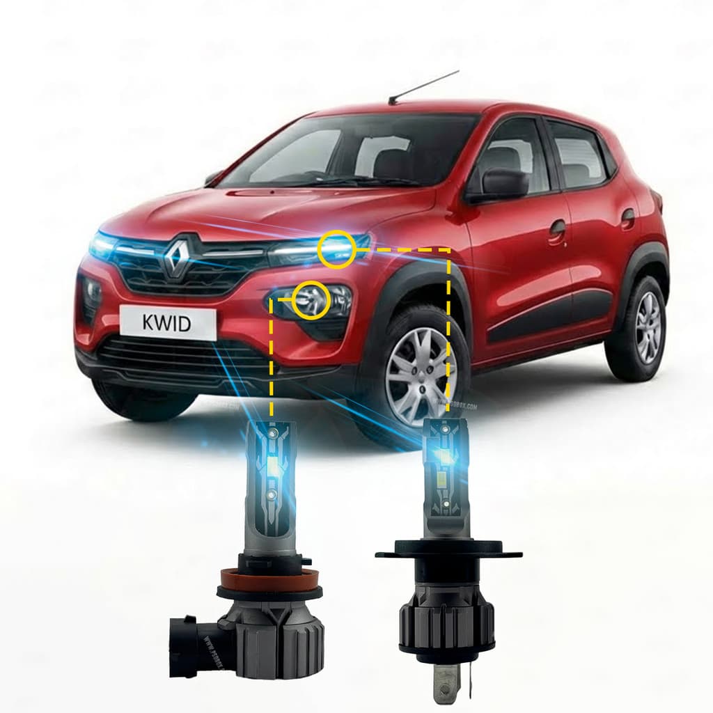 Kit Lâmpadas Super Led Farol Kwid 2017 2018 2019 2020 H11 Branco Branco-frio