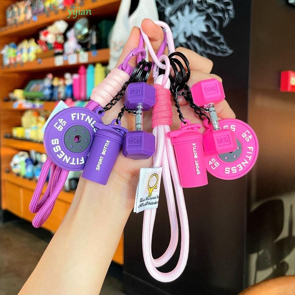 YIJIAN Simulação Halteres Chaveiro , Copos De Água INS Placas De Barra Pingente Criativo Da Série De Fitness