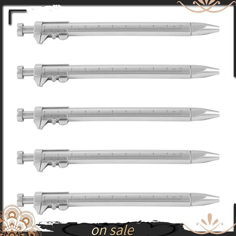 5 Pçs Multifuncional 1.0mm Caneta De Tinta Gel Vernier Caliper Rolo Bola Papelaria Canetas Esferográficas Azul
