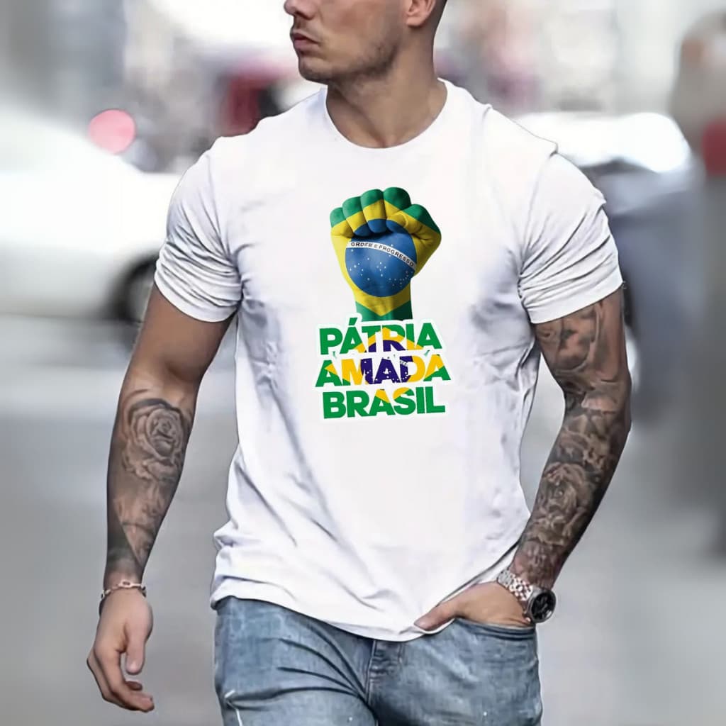 Camisa Bolsonaro Masculina Personalizada PATRIA AMADA BRASIL BRASILEIROS envio rapido