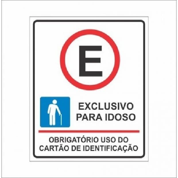 Placa de Sinalização Estacionamento Idoso