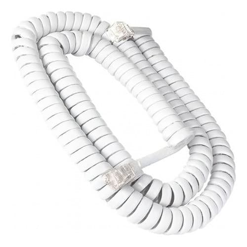 Cabo Espiral Monofone 5 Metros Interfone Compativel Branco Exclusividade