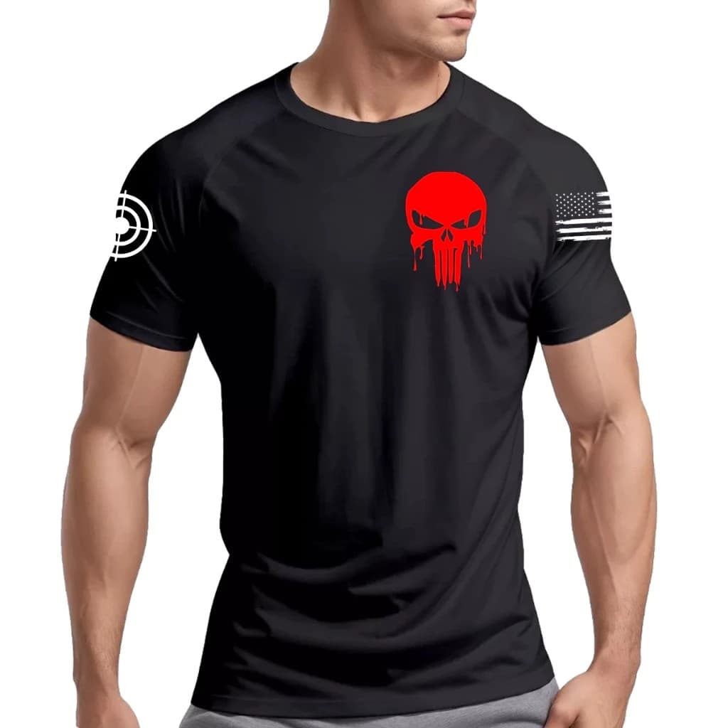 Camisa Dry Fit Justiceiro Usa Camiseta Original Estampaê Tecido De Alta Qualidade - Envio Mais Rápido