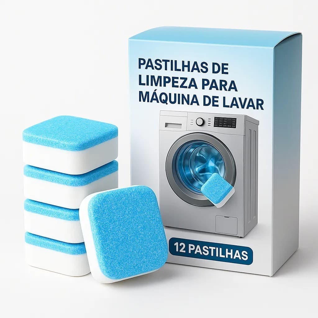 Kit 12 Tabletes Limpa Máquina De Lavar Roupa - Desinfeta Lavanda