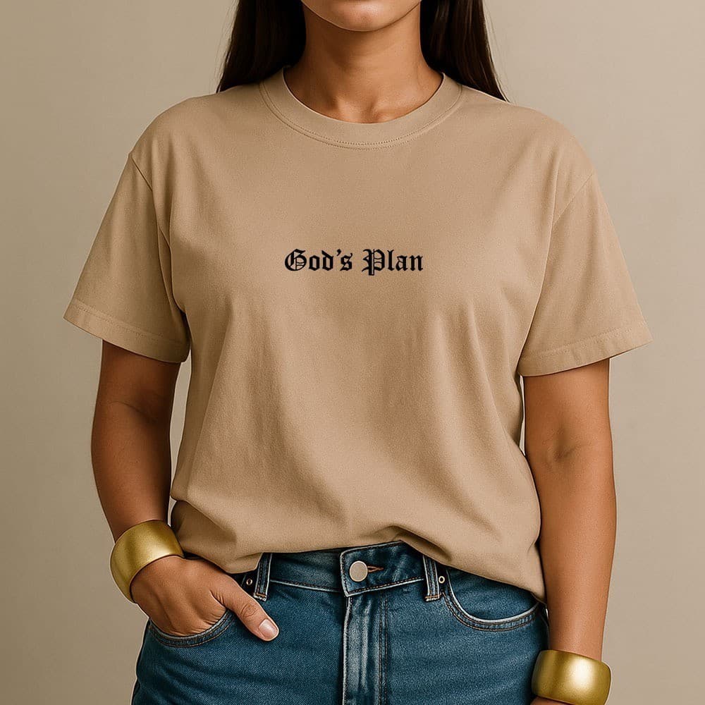 Camiseta Unissex Estampada Camisa Gods Plan Minimalista Casual Dia A Dia Elegante Style Moda Moderna