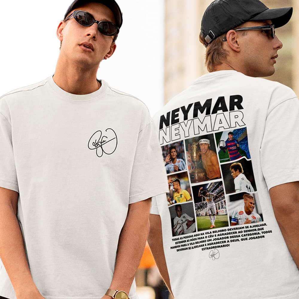 Camiseta Streetwear Neymar Menino Ney Camisa Básica Personalizada Unissex 100% Algodão Envio Imediato