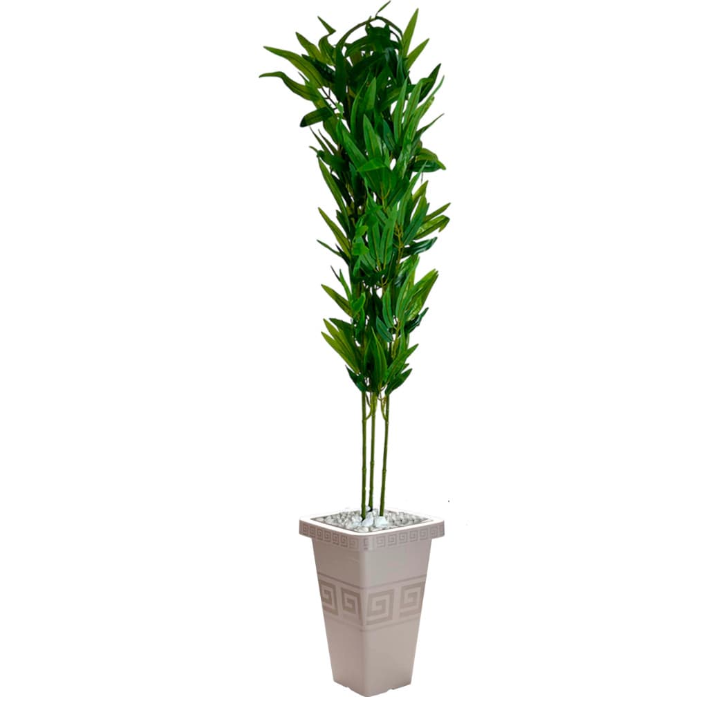 Planta Artificial Grande Arranjo Bambu Mosso + Vaso Decorativo Elegante Enfeite Sala Casa Escritório