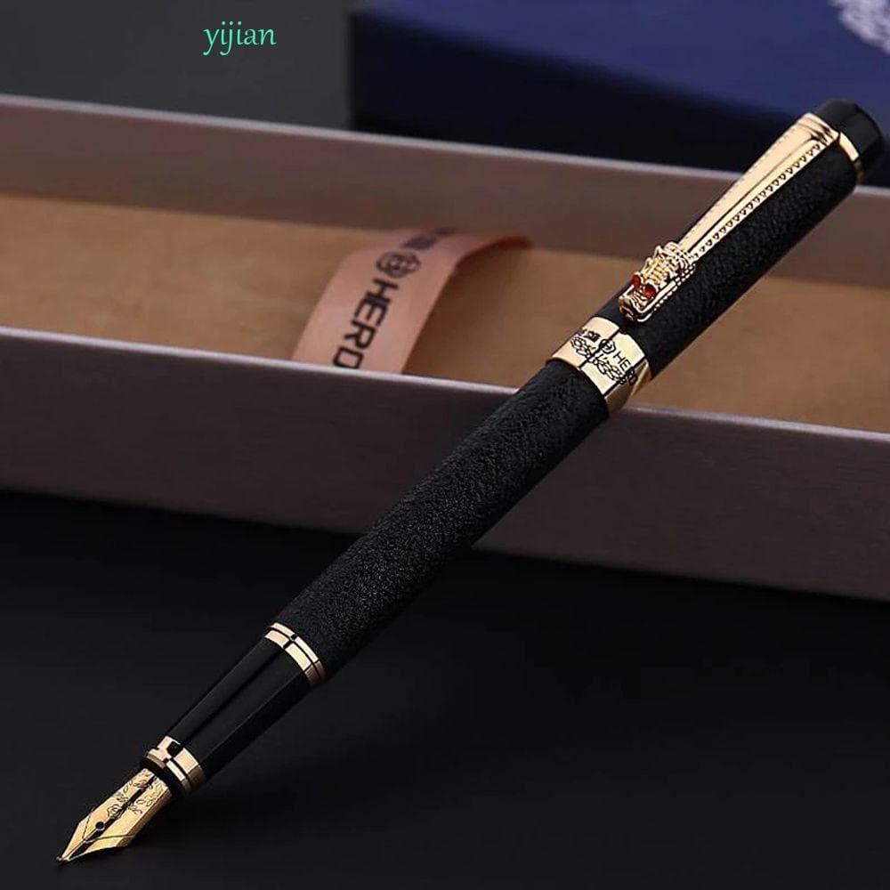 YIJIAN Caneta Tinteiro Escritório Dragão Dourado Luxo Material De Escrita De Alta Qualidade Papelaria