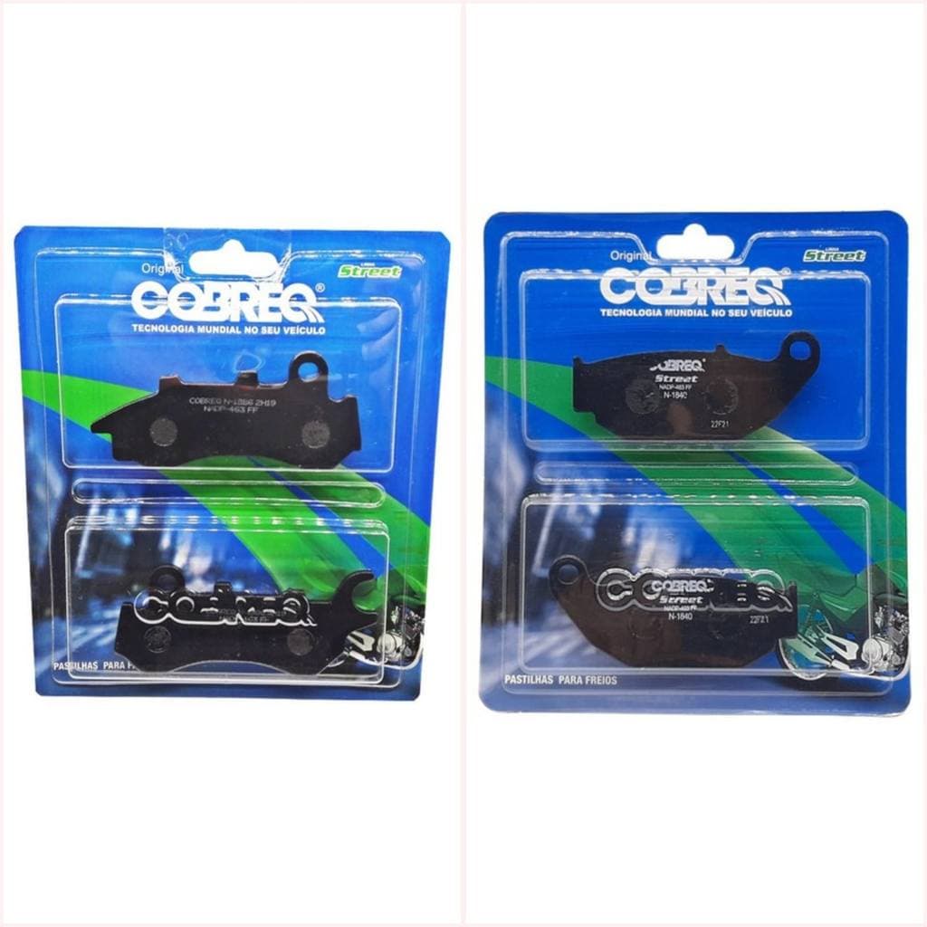 KIT PASTILHA FREIO DIANTEIRA + TRASEIRA BROS 160 COBREQ