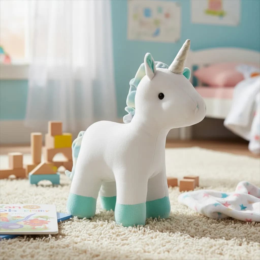 Unicórnio Branco E Verde 30cm Toybrink Fofinho Plush