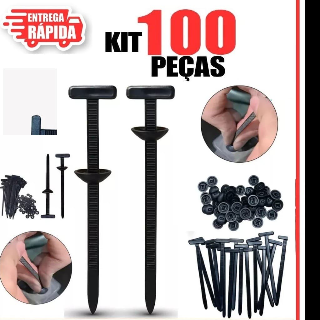 Kit 100/50/20/40 Abraçadeira Nylon Enforca Gato Cinta Plástica Universal Travamento Automático Carro