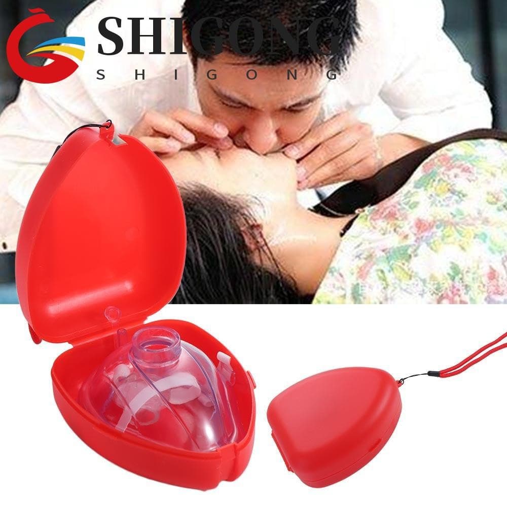 Máscara De Respiração Artificial SHIGONG , Profissional De Rcp , Resgate Cpr Reutilizável Vermelho