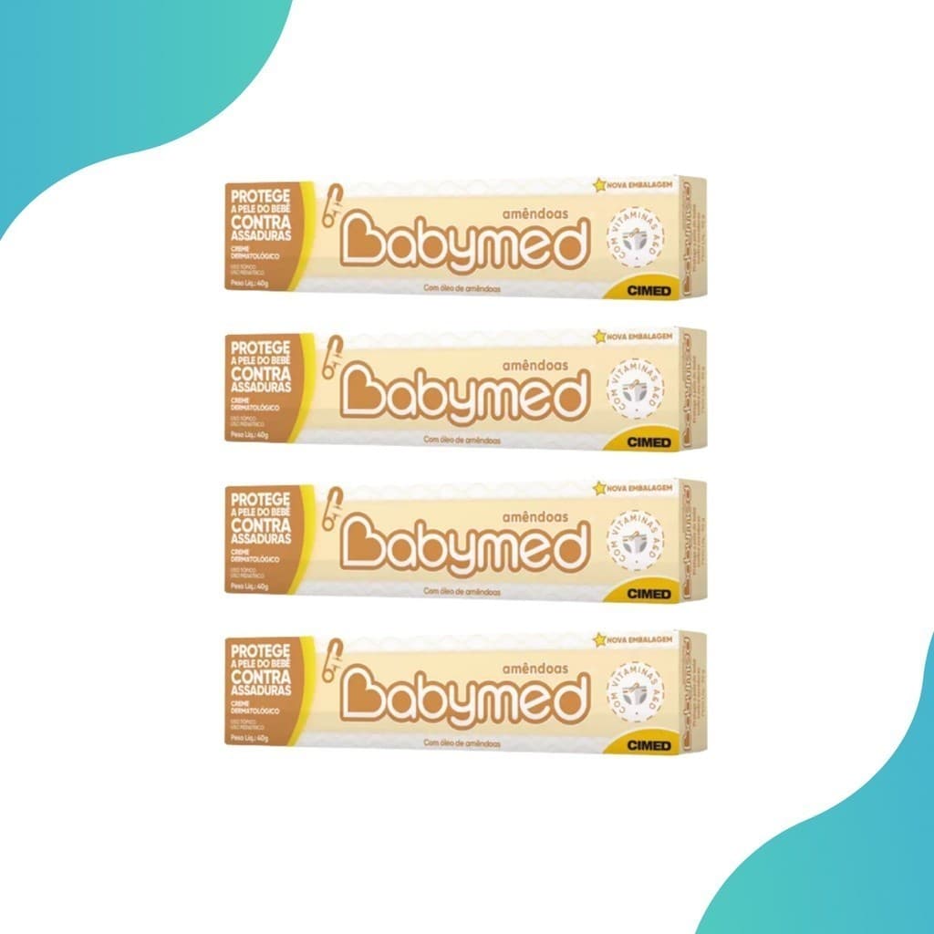 Kit 4 Babymed Amendoas Pomada para Assadura 40g