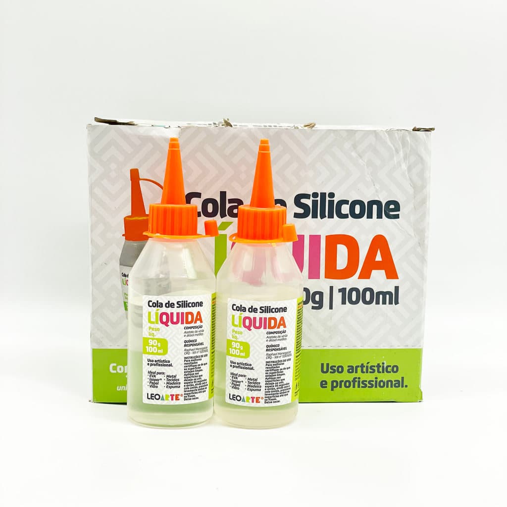 Cola de Silicone Líquida 100ml Leoarte - Caixa com 12 Unidades