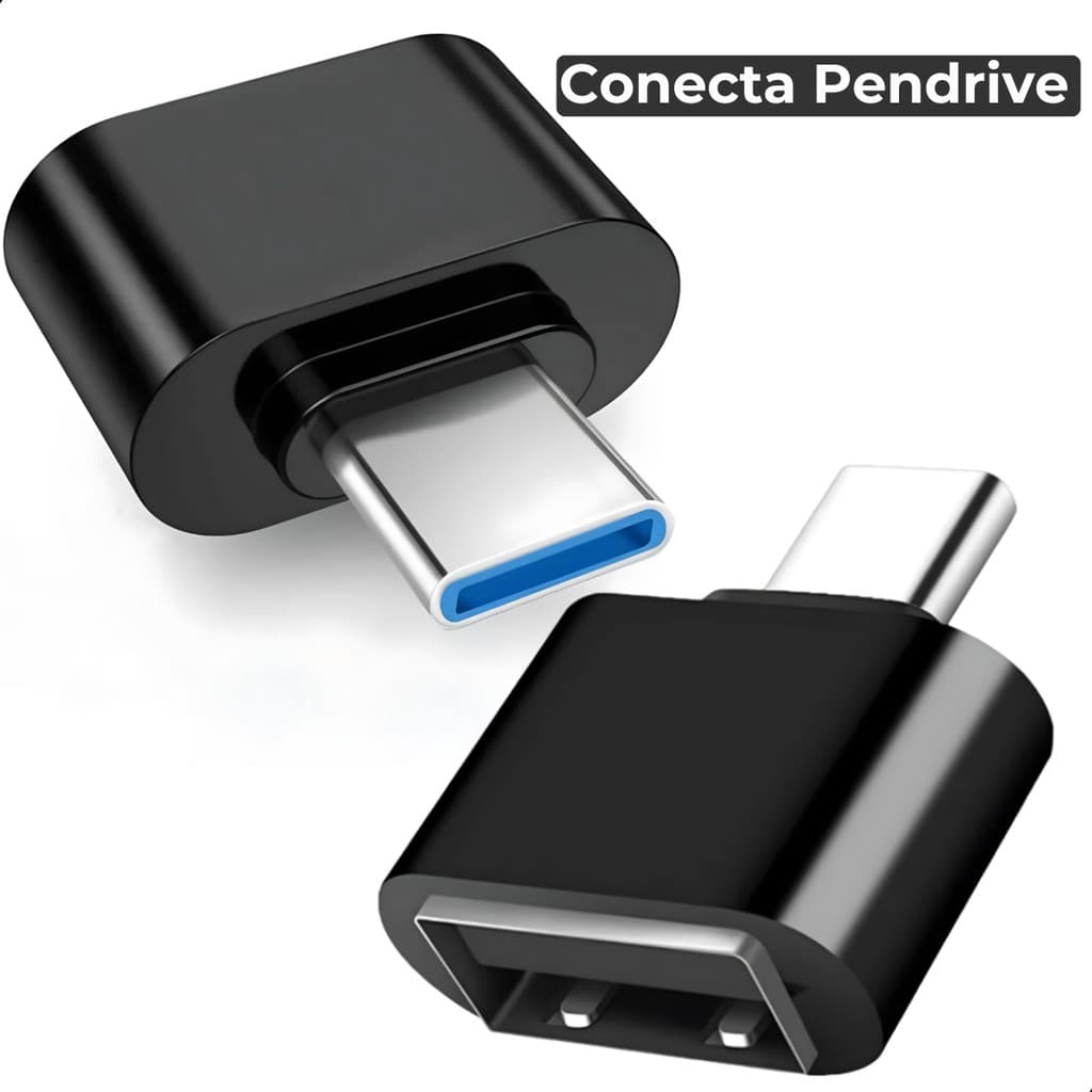 Adaptador OTG USB-C Para USB Fêmea Celular Android Pen Drive Teclado Mouse Universal