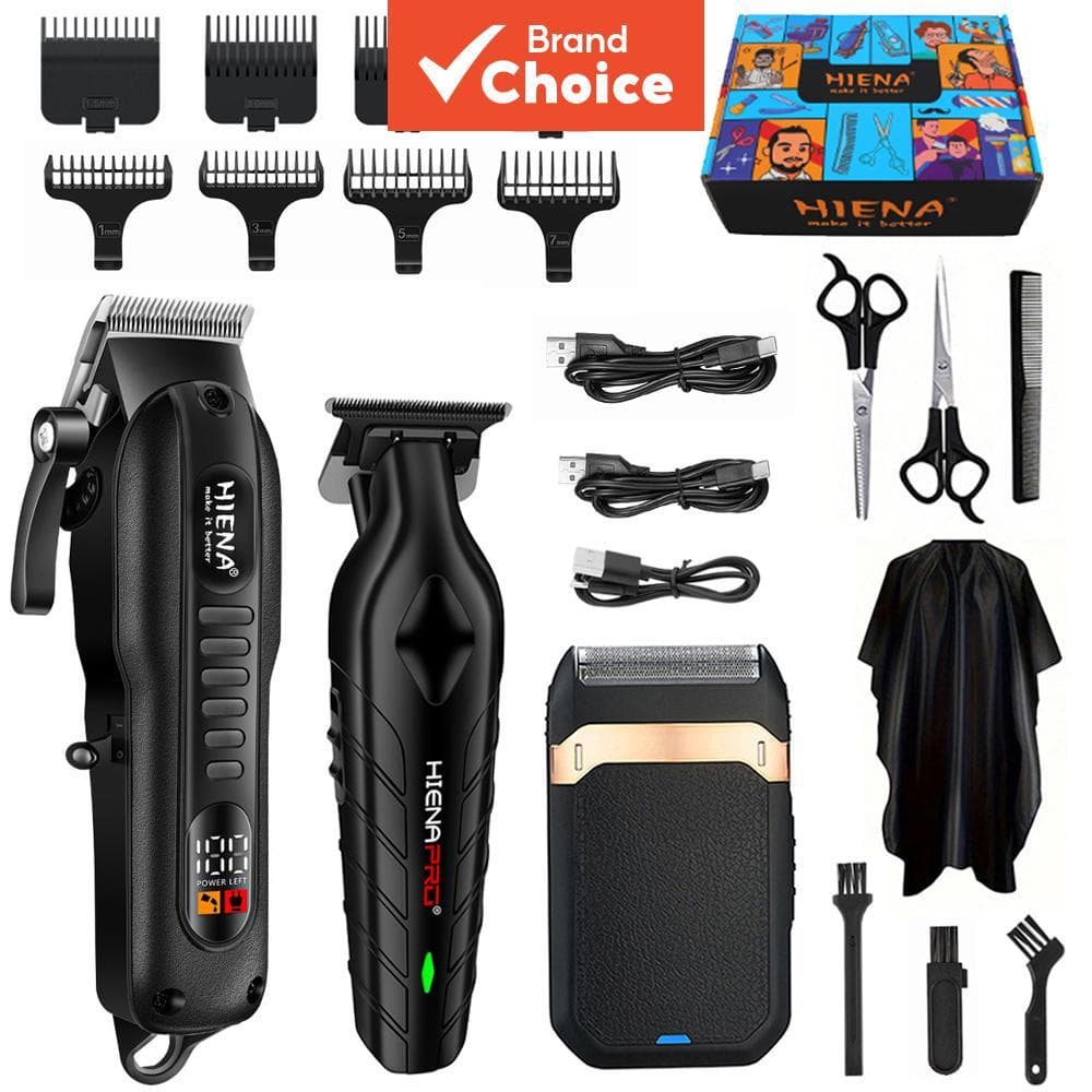 Conjunto De Máquina De Cortar Cabelo Profissional HIENA-Barbeador USB Unissex E Tesoura De Barbeiro , Baixa Tensão Para