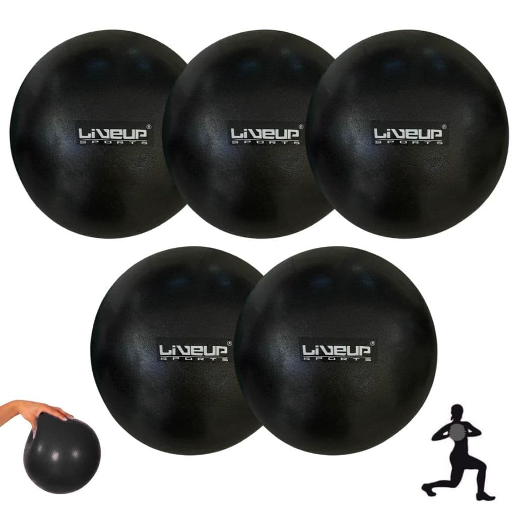 5 Mini Bolas Overball 25 Cm Preta Pilates Fisioterapia Yoga Exercicios Ginástica Alongamento