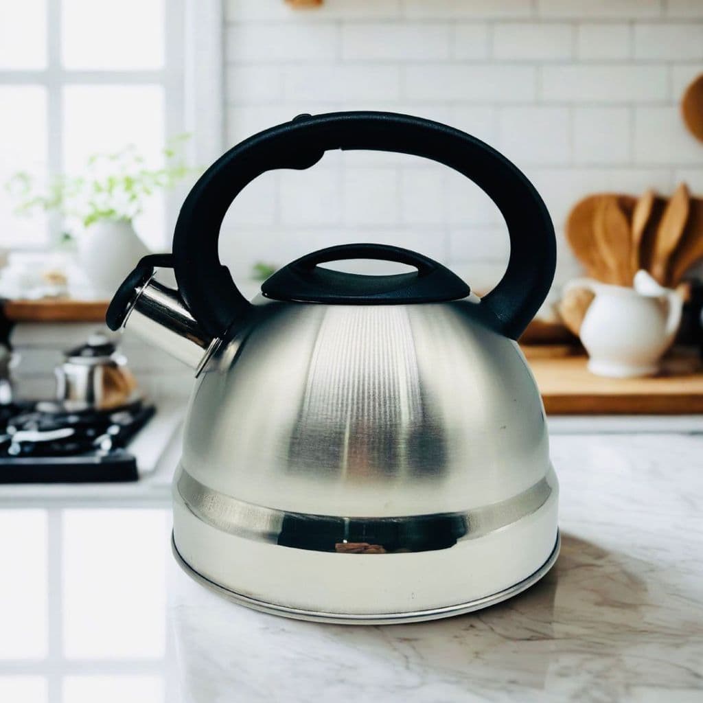 Chaleira Inox 3L com Tampa Alça Térmica e Apito para Café Cha Bebidas