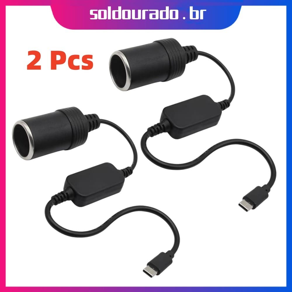 2 Pcs Porta USB Para Isqueiro Carro De 5 V Para 12 V Conversor De Com Fio Adaptador De Cabo De Alimentação Fêmea DVR