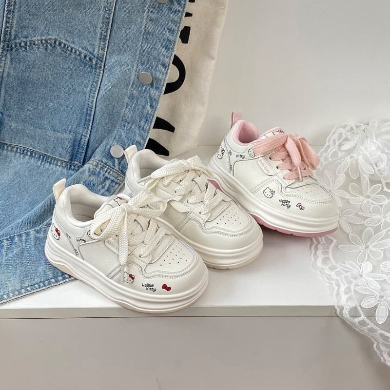 Novos Tênis Esportivos Infantis 2026 para Corrida, Antiderrapantes, Fofos, Hello Kitty, Tênis Casuais para Meninas, Resp