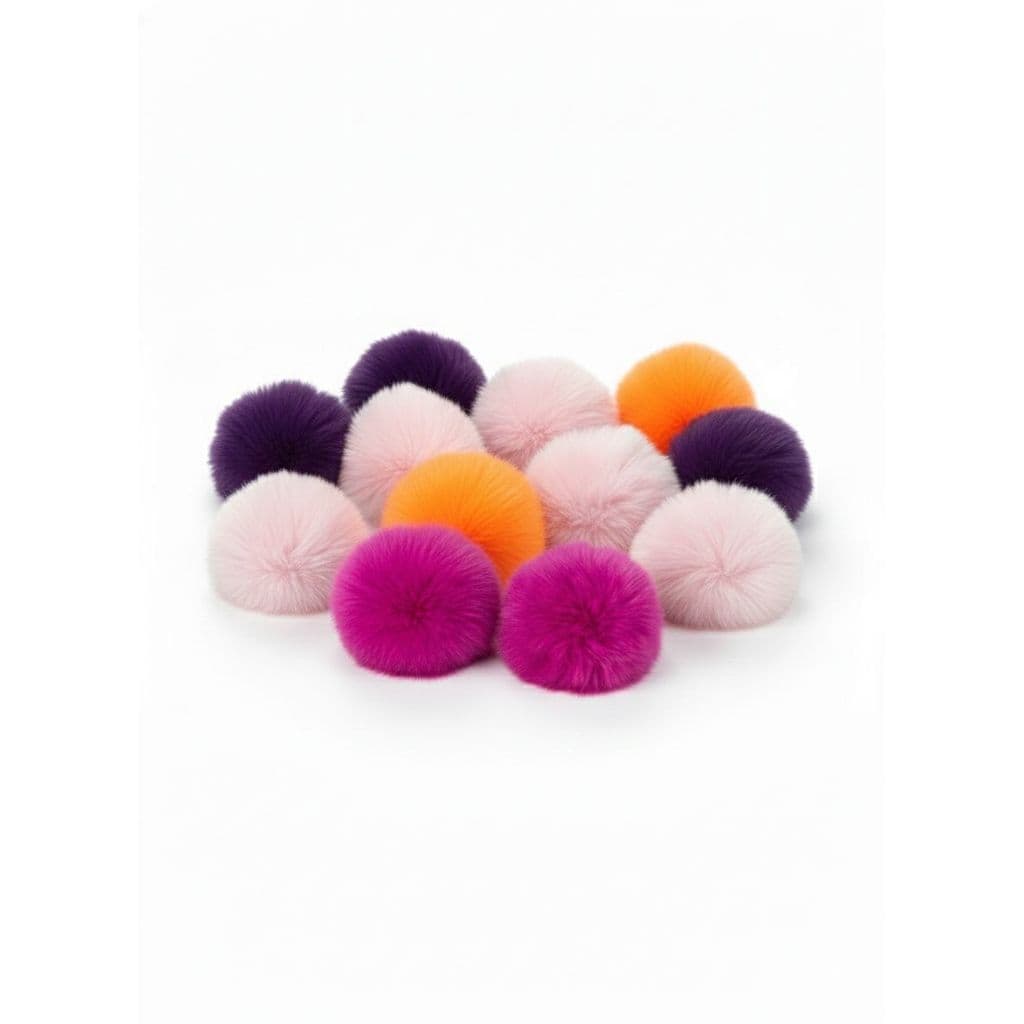 Pompons Coloridos Para Customizar Chaveiros Colagem