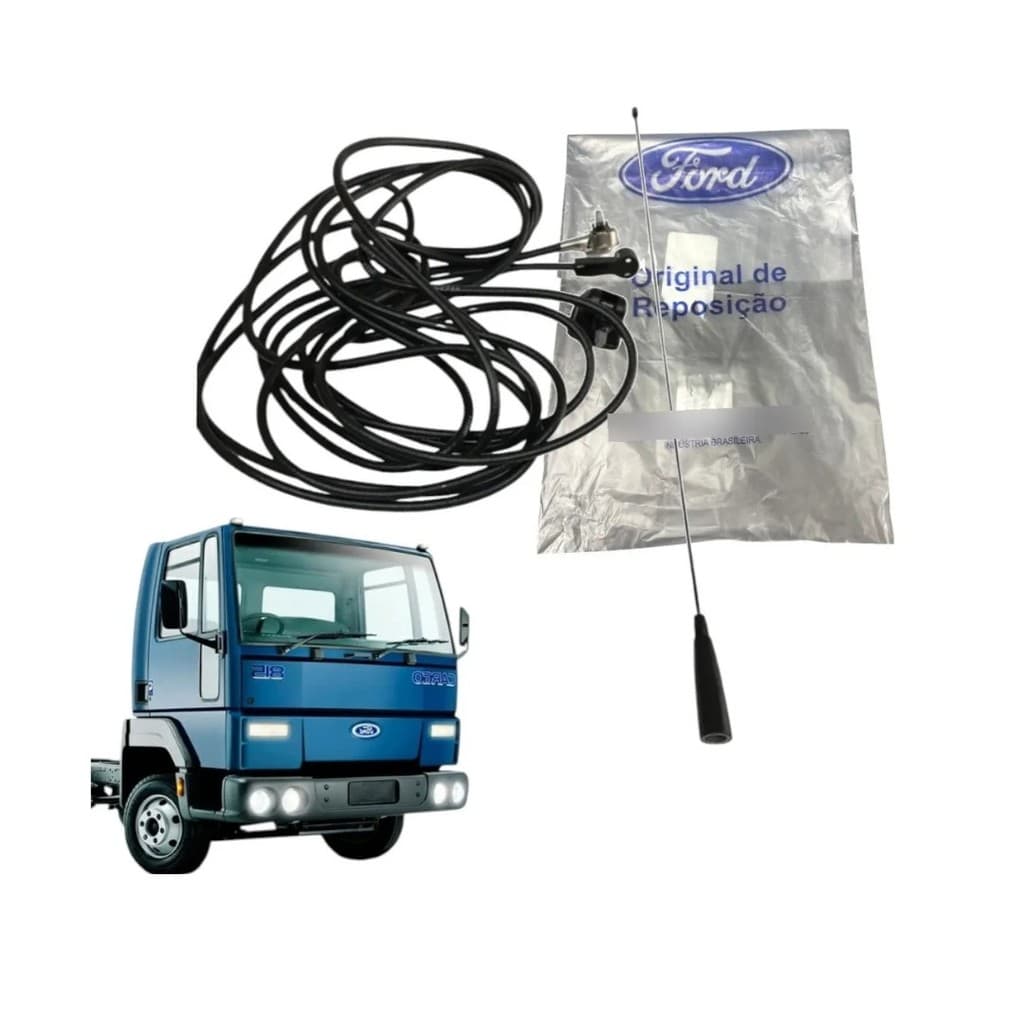 Cabo + Base+ Haste Antena Teto Ford Cargo 815/816/1119 09/19 Preto - Preto