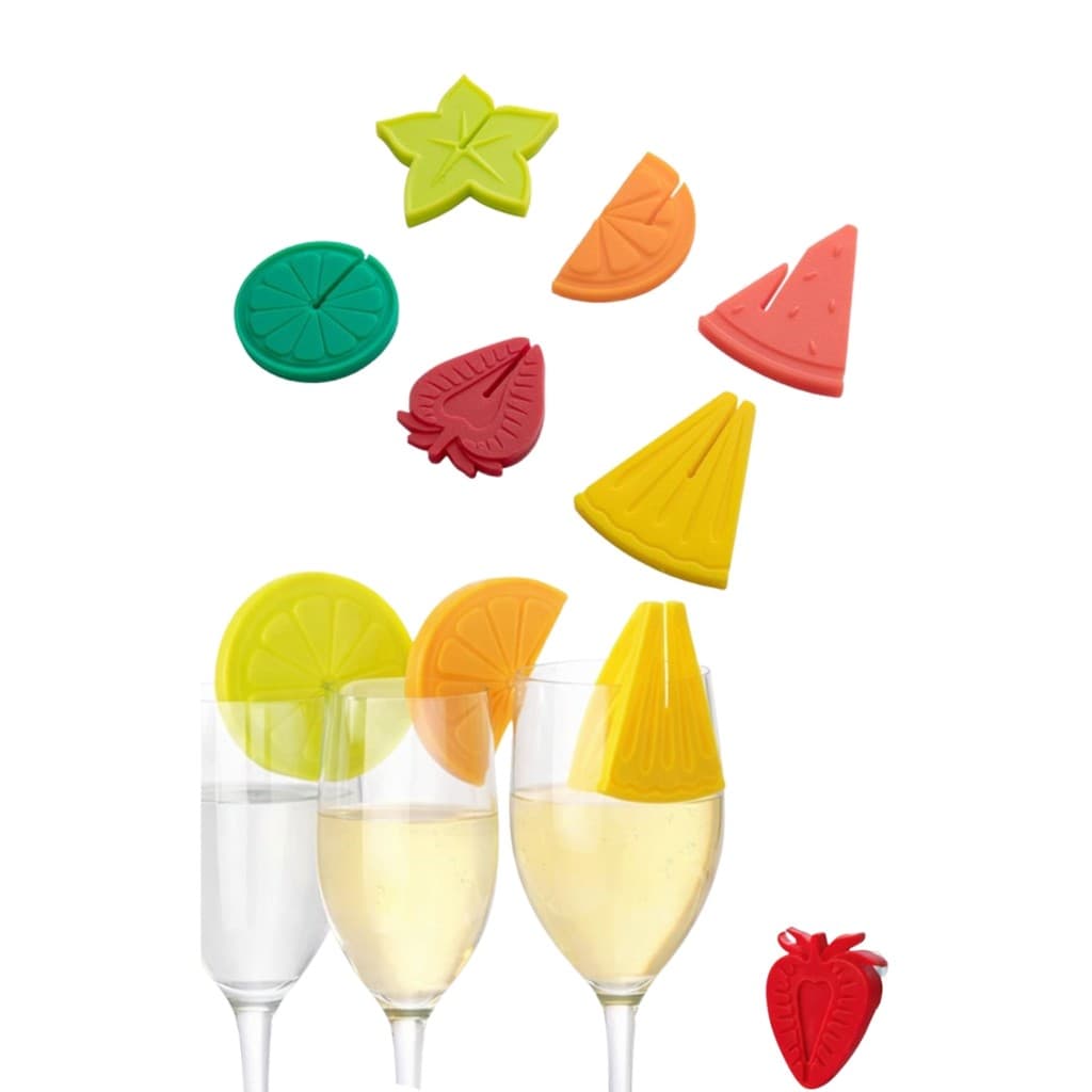 Kit Marcador Copo Drink Reutilizável Silicone 6un