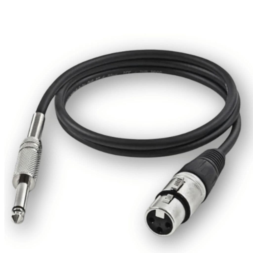 Cabo Microfone P10 Macho Para XLR Fêmea Mono 3 Metros Premium