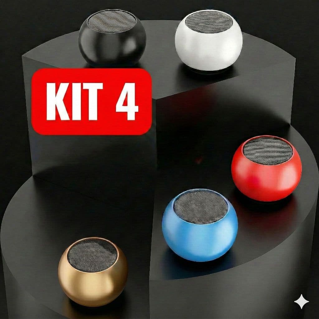 Atacado Kit 4 Caixa de Som Bluetooth M3 TWS 3W Metal Potente Portátil Bateria Longa Duração À Prova D'água Forte