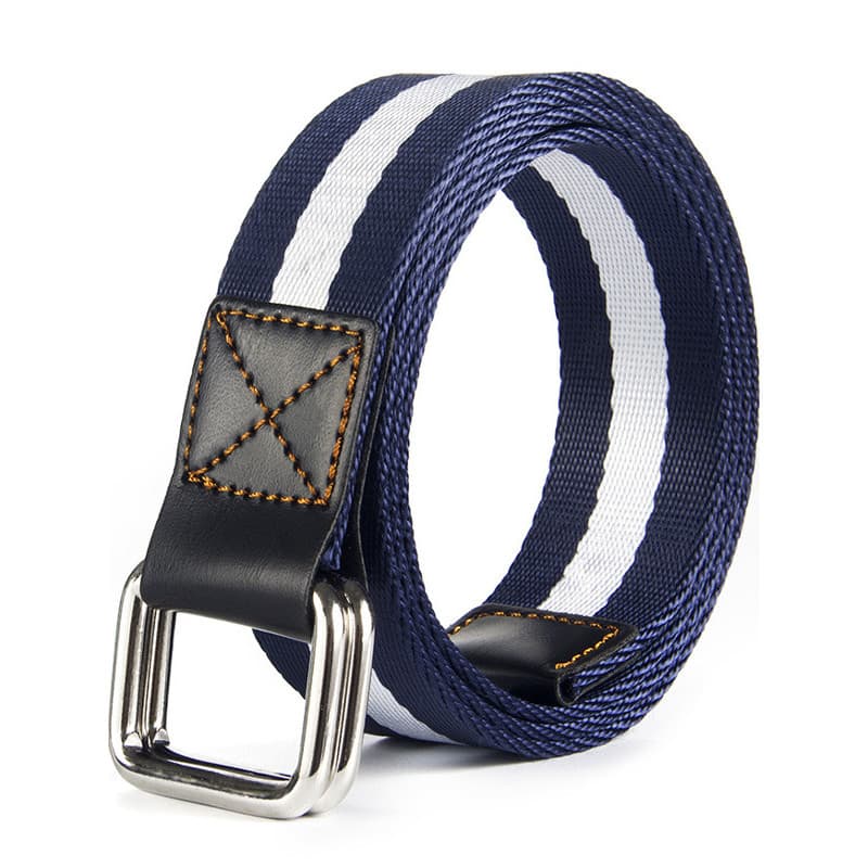 Versão coreana cinto masculino duplo-anel fivela cinto de lona Unisex juventude calças casuais cinto estudante cinto de
