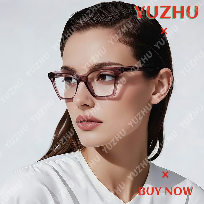 (YUZHU) Óculos Quadrados Vintage Para Mulheres – Design Retrô Euro Fashion , Proteção Contra Luz Azul E Leve ​