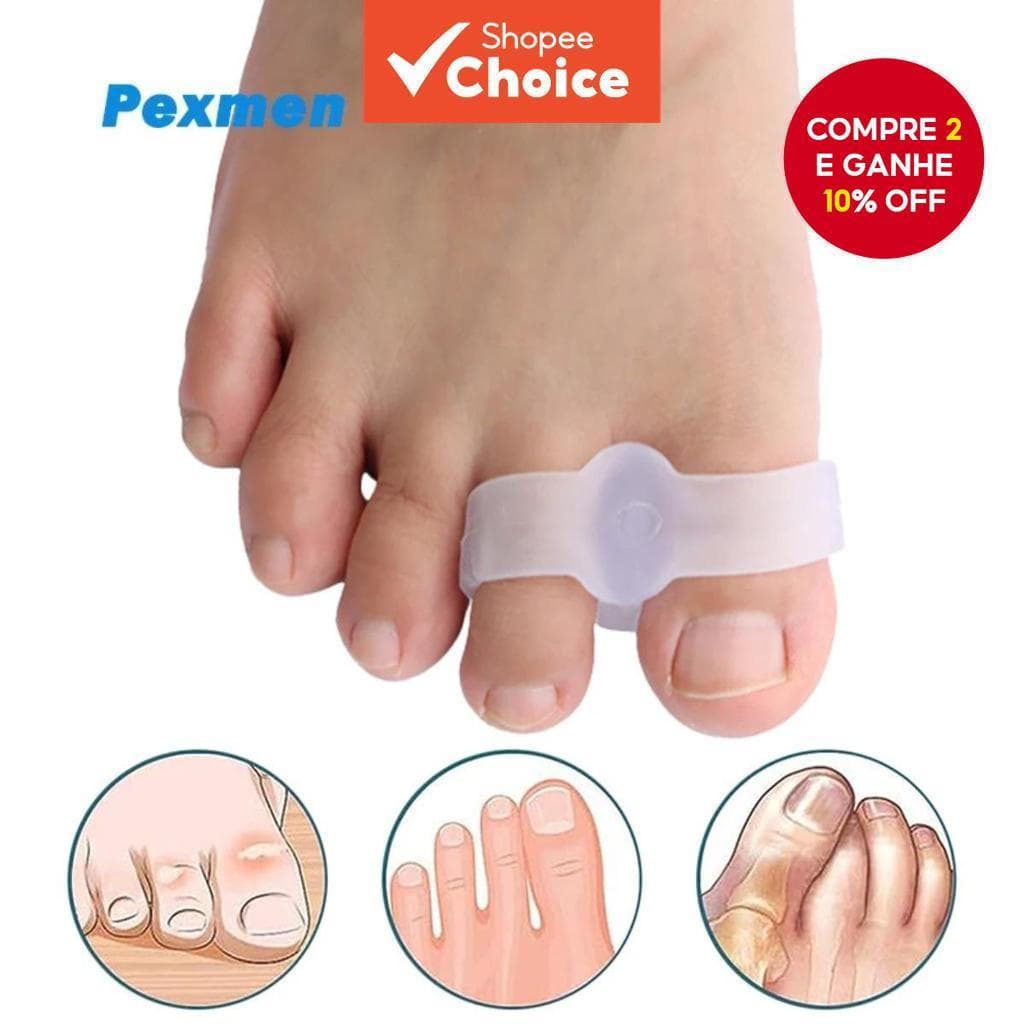 Conjunto Pexmen de 2/4 peças de corretores de joanetes e separadores de dedos, com 2 tiras, separador de dedo grande, ad