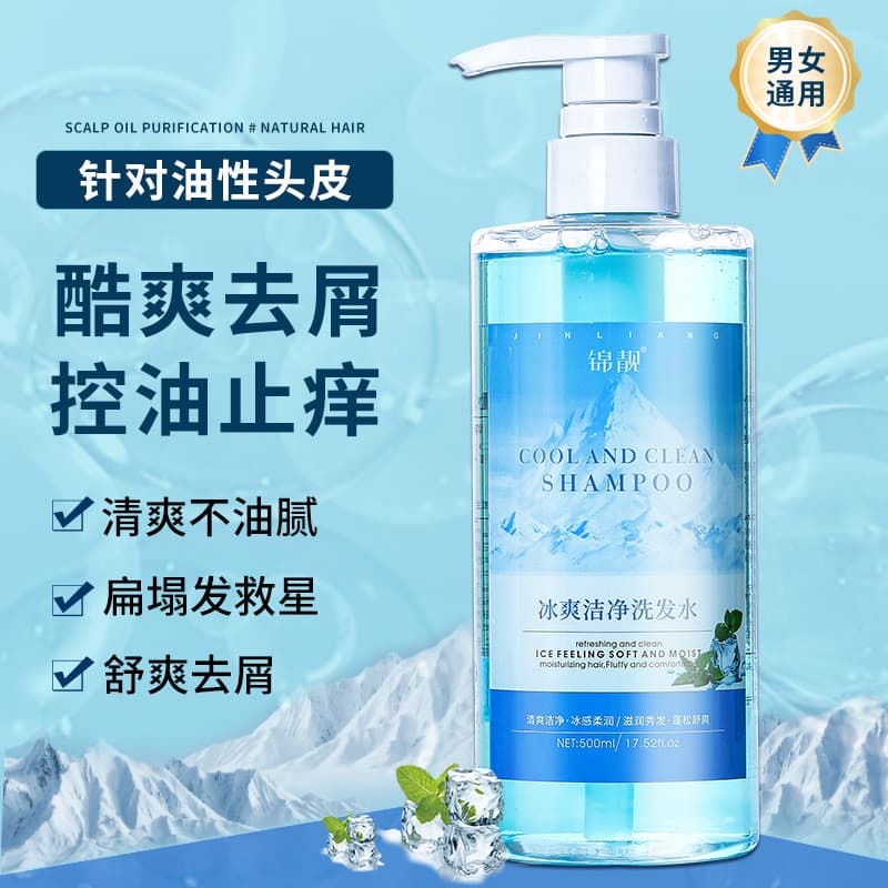 Mint Cool Shampoo Silicone-Free Controle de Óleo Anticaspa Macio Unissex Universal