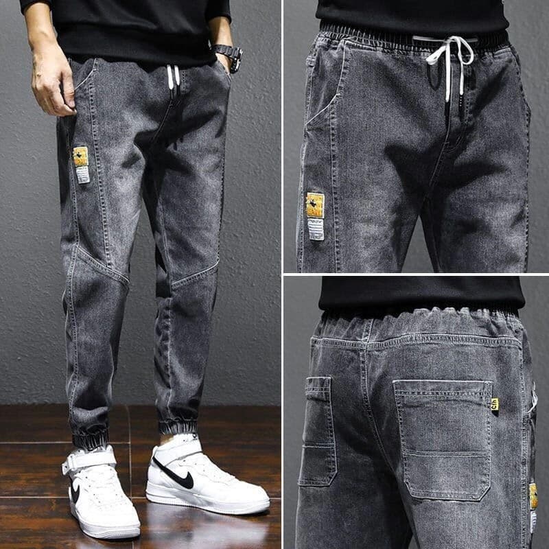 Calças de brim masculinas Street Wear solto 2024 outono novo estilo Harem macacão calças casuais calças masculinas All-M
