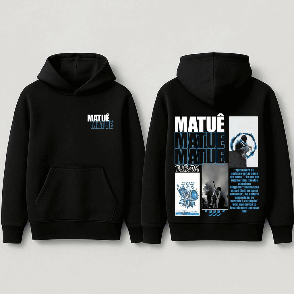 Blusa Moletom Matuê Azul Tuêzim 333 Rapper Turne Musica Máquina do Tempo Anos Luz Quer Voar 356