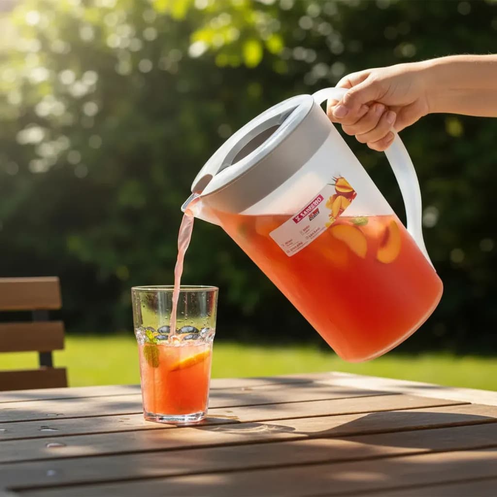Jarra Oval 2l Agua Suco P/ Porta Geladeira Tampa Sanremo