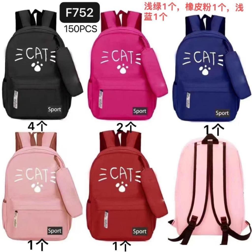 Mochila feminina Nylon impermeavel para escola passeio trabalho moda fashion c estojo