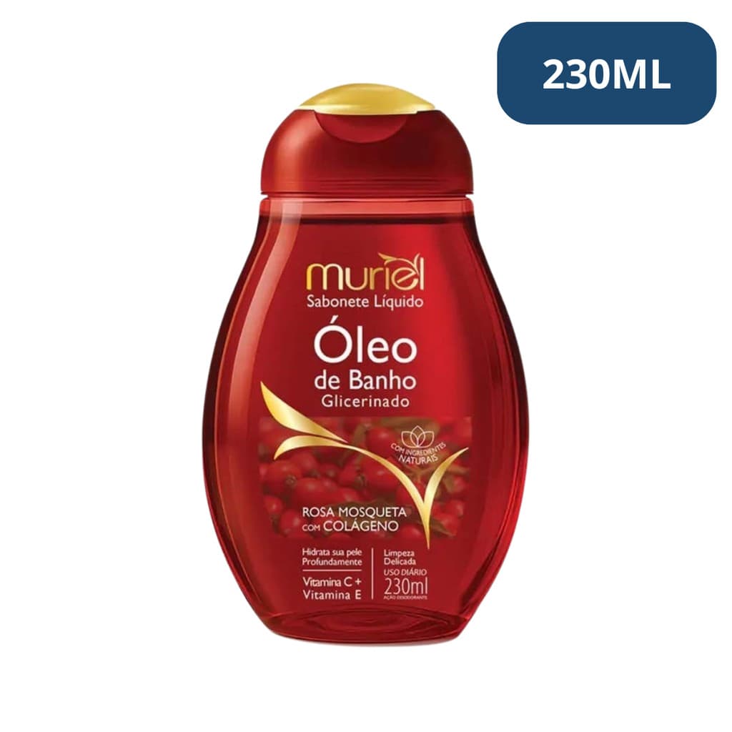 Sabonete Óleo De Banho Rosa mosqueta Muriel 230ml