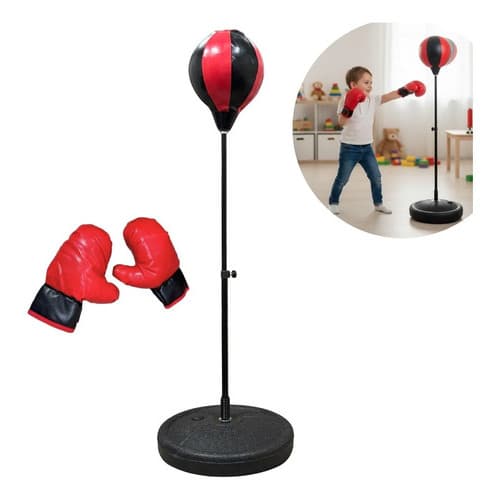 Bola De Reação De Boxe Com Base Luvas 135cm Importway Pret.