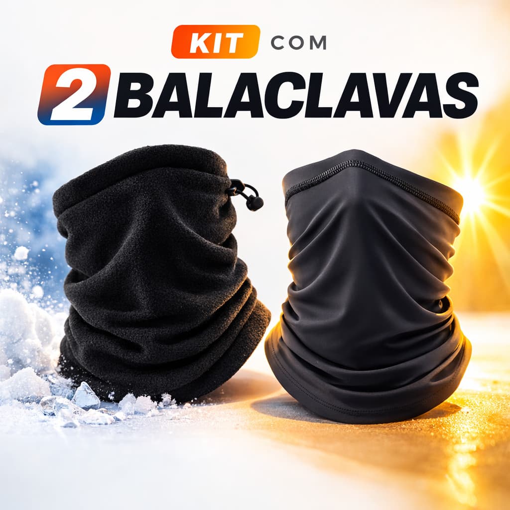 Kit Bandana Multifuncional 2 Peças – Proteção UV50 e Touca Térmica para Frio