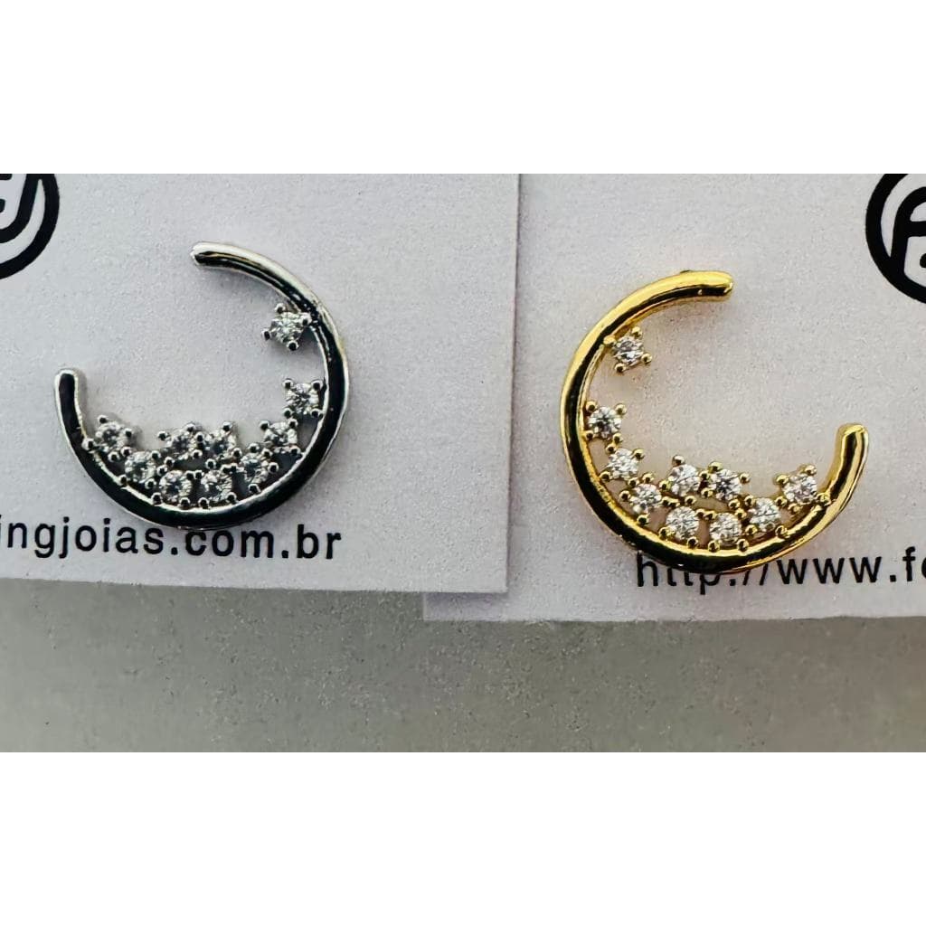 Brinco  77# Feminino  Dourado Prata Brilhante Zircônia Elegante Blogueira Casual super