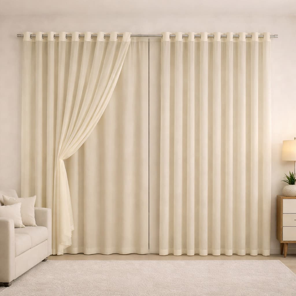 Cortina Blackout com Voil Liso 3,00M X 2,70M PROMOÇÃO IMPERDÍVEL | 2,8M X 1,80m e 1,40M X 1,80M