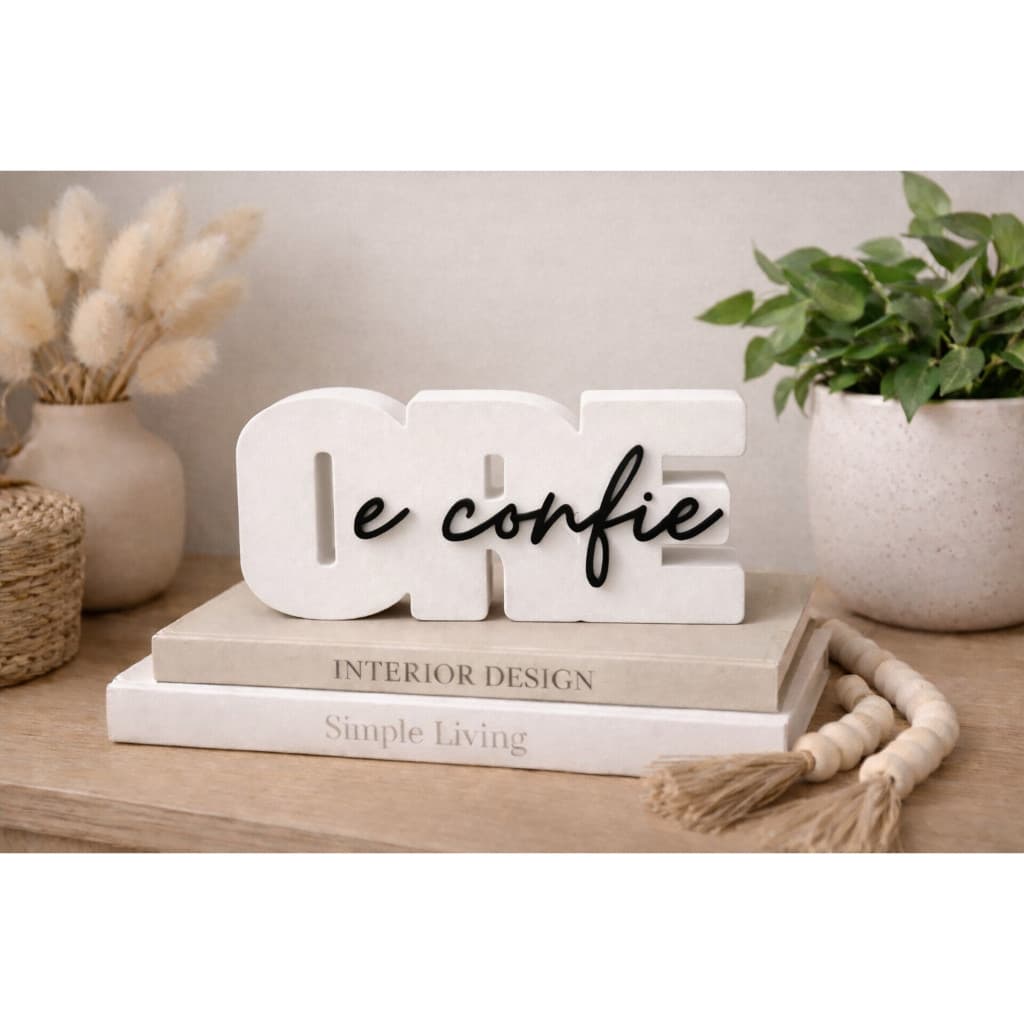 Decoração Letreiro “Ore e Confie” – Mensagem para sua Casa| Presente Religioso e Cristão